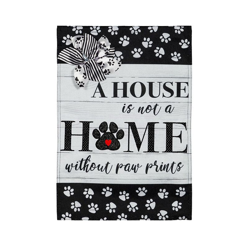 PAW PRINTS GARDEN BURLAP