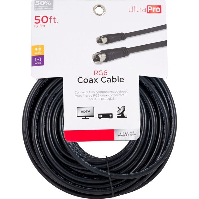 50' RG6 BLK COAX CABLE