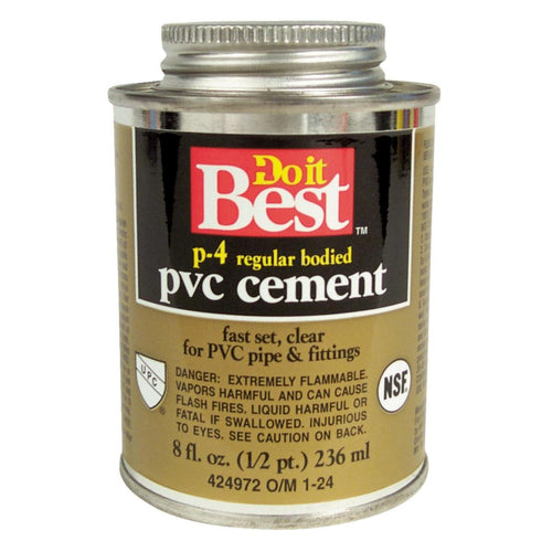 Do it Best 8 Oz. Regular Bodied Clear PVC Cement