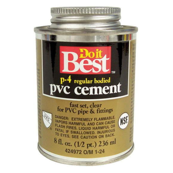 Do it Best 8 Oz. Regular Bodied Clear PVC Cement