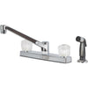 Home Impressions Dual Handle Nonmetallic Knob Kitchen Faucet with Side Spray, Chrome