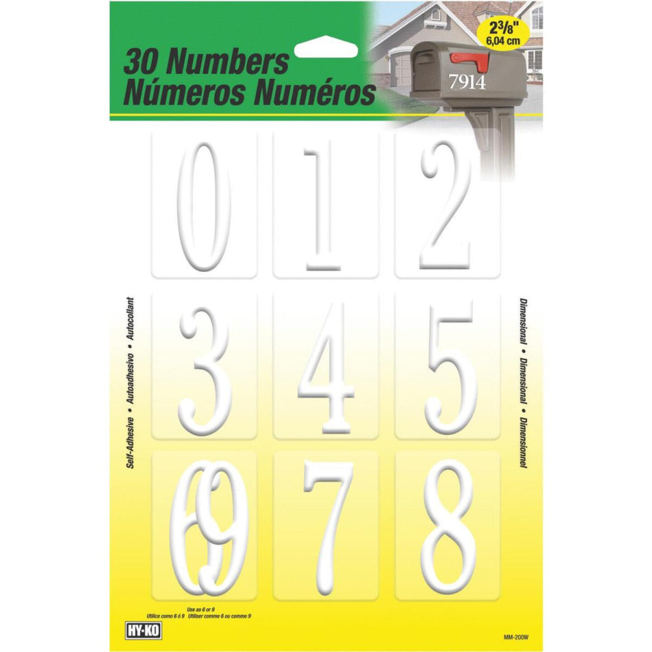 Hy-Ko 2.375 In. White Adhesive Number Set