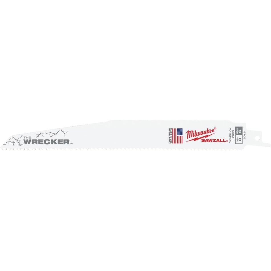 Milwaukee Sawzall THE WRECKER 9 In. 7/11 TPI Multi-Material Demolition Reciprocating Saw Blade