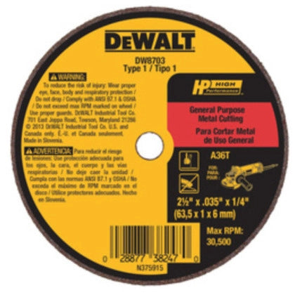 Dewalt 2 5 4 Die Grinder Wheels Type 1, 3" x .035" x 3/8"