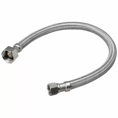 B & K Industries Stainless Steel Faucet Connector 3/8” x 1/2” x 24"