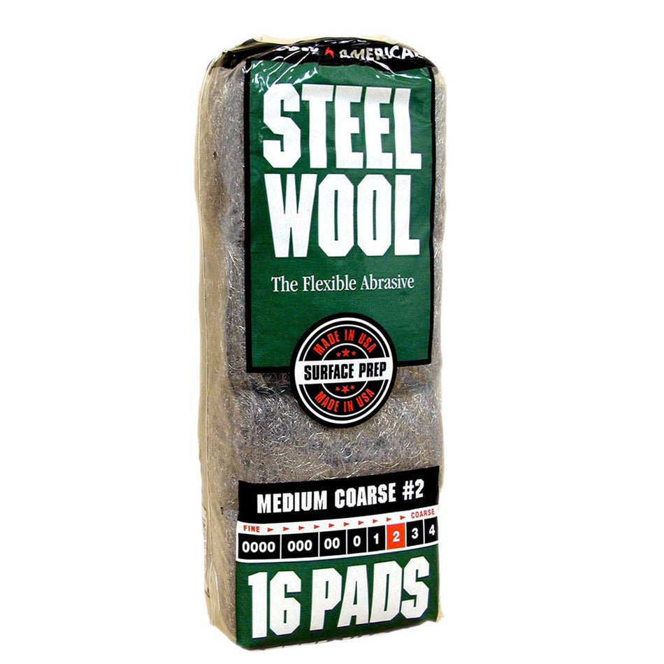 Homax® Steel Wool, Medium Coarse, GRADE #2, 16 Pads