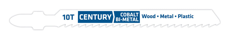 Century Drill And Tool Jig-Saw Blade 10t Bi-Metal 3-5/8″ Length .040 Thickness Tang Shank