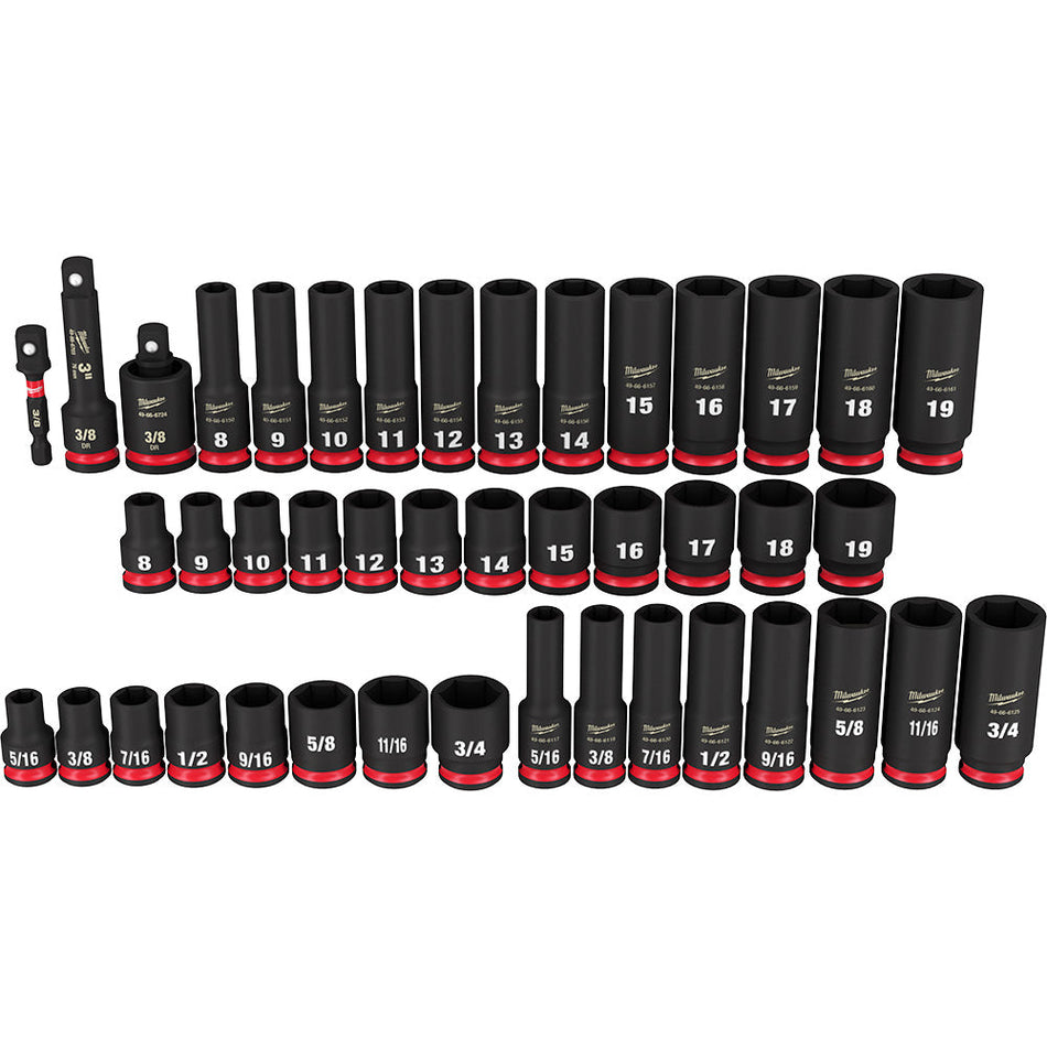 43PC SHOCKWAVE™ Impact Duty™ 3/8" Drive SAE & Metric Deep 6 Point Socket Set