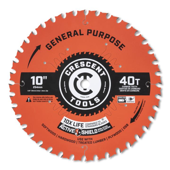 Crescent 10" x 40-Tooth General Purpose Circular Saw Blade