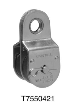 Campbell 1-1/2" Heavy Duty Steel Pulley, Double Sheave, Fixed Eye