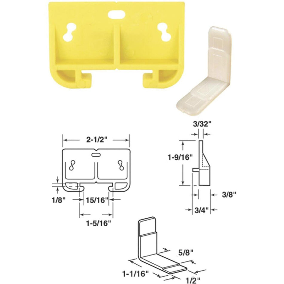 Prime-Line 1-9/32" x 2-1/2" Polyethylene Track Guide (2 Count)
