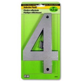 Address Number, Reflective Plastic, 6-In., "4"