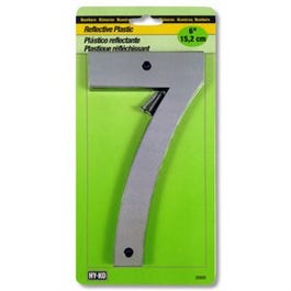 Address Number, Reflective Plastic, 6-In., "7"