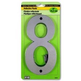 Address Number, Reflective Plastic, 6-In., "8"