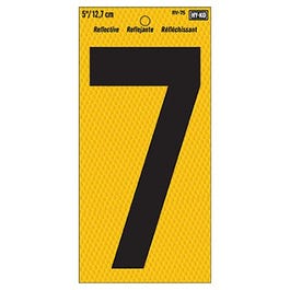 Address Number, Reflective Yellow & Black, 5-In., "7"