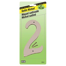 Address Number, Zinc With Satin Finish, 4-In., "2"