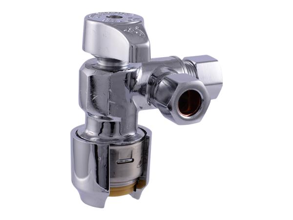 Sharkbite Max Brass Push Dual Outlet Angle Stop