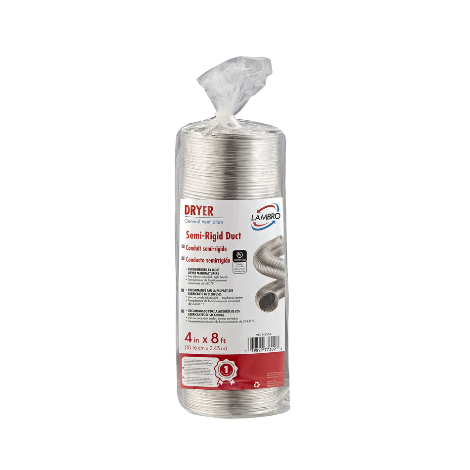 Lambro Industries UL 2158A Clothes Dryer Transition Semi-Rigid Duct
