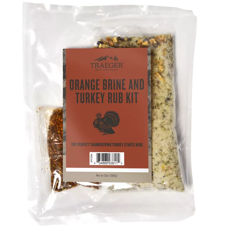 Traeger Turkey Blend Wood Pellets with Brine & Rub Kit
