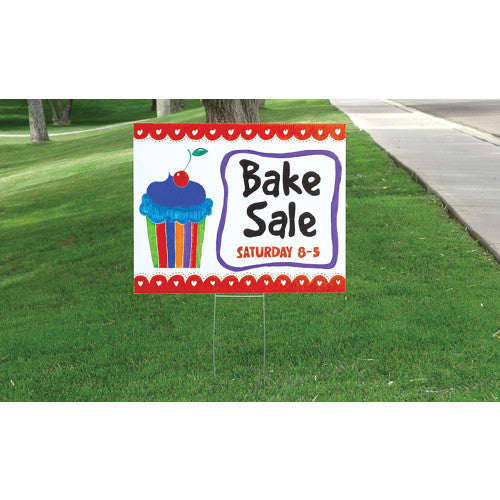 Hillman Corrugated Plastic Blank White Sign with Holder (20" x 24")
