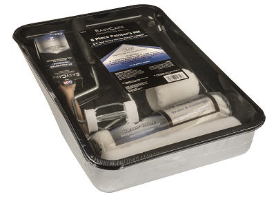 EasyCare 8-Pc Paint Tray Set Metal Tray Brush 3 & 9" Rollers
