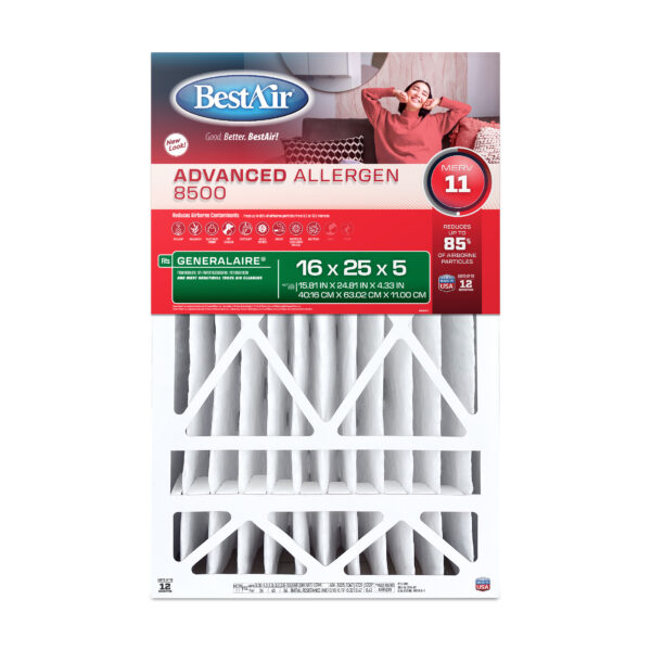 BestAir 16x25x5 Advanced Allergen 8500 Furnace Filters