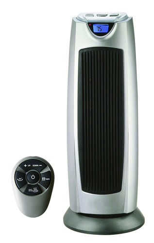 Geneva Industrial 1500-Watt Electric Ceramic Oscillating Tower Heater 2-Setting Fan with Remote