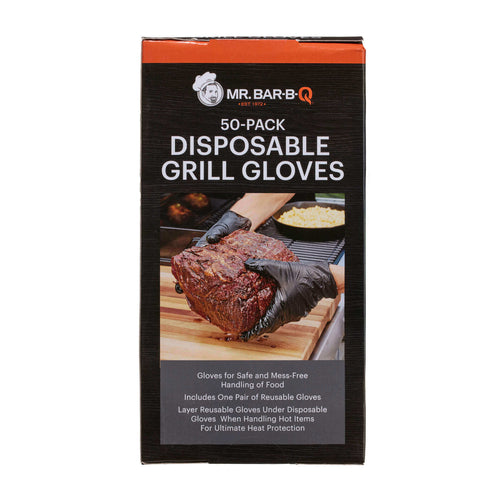 Mr. Bar-B-Q Nitrile Gloves (50 Pack + 2 Cotton Liner Gloves)