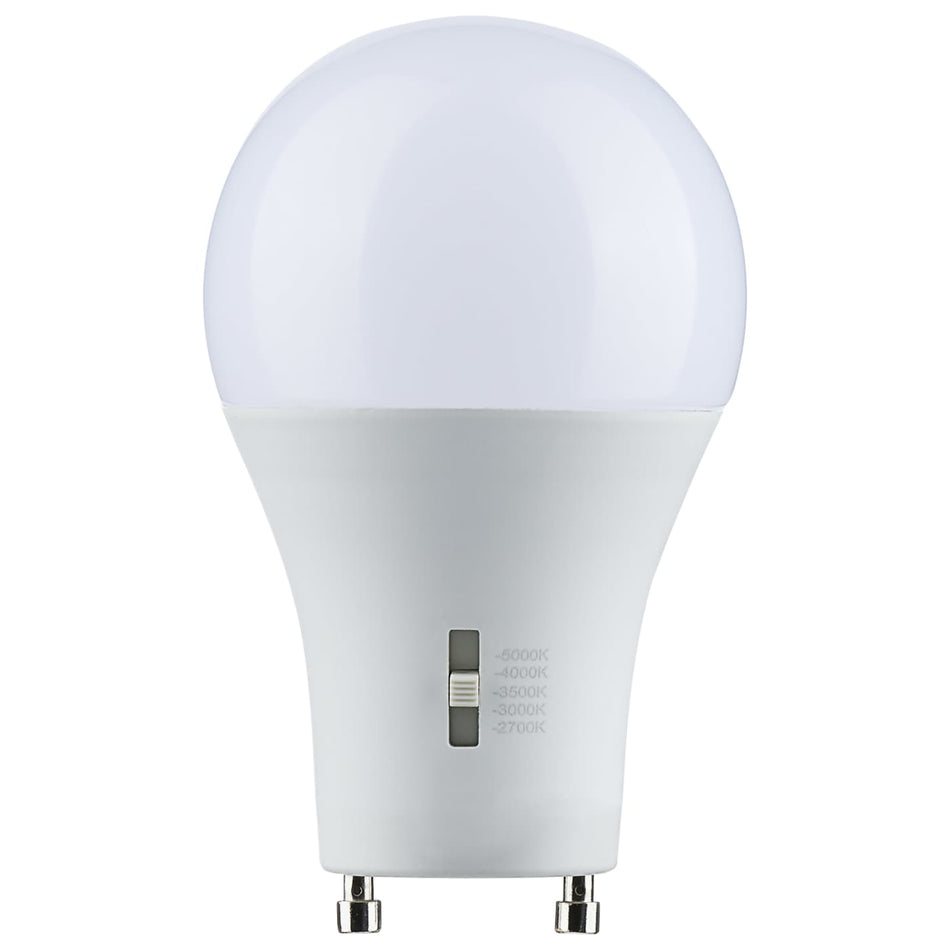 Satco S11796 14 Watt A19 LED Bi Pin GU24 Base CCT Selectable 120 Volt White Finish