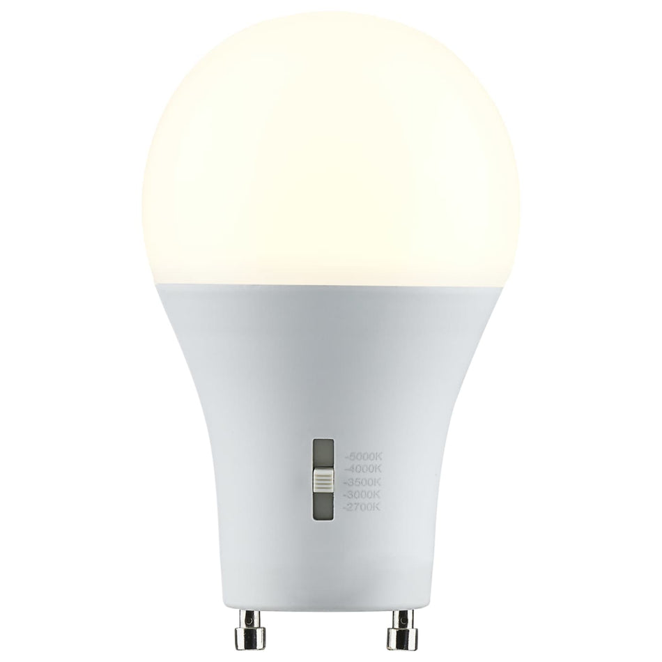 Satco S11796 14 Watt A19 LED Bi Pin GU24 Base CCT Selectable 120 Volt White Finish