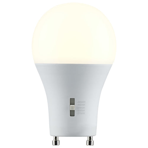 Satco S11796 14 Watt A19 LED Bi Pin GU24 Base CCT Selectable 120 Volt White Finish