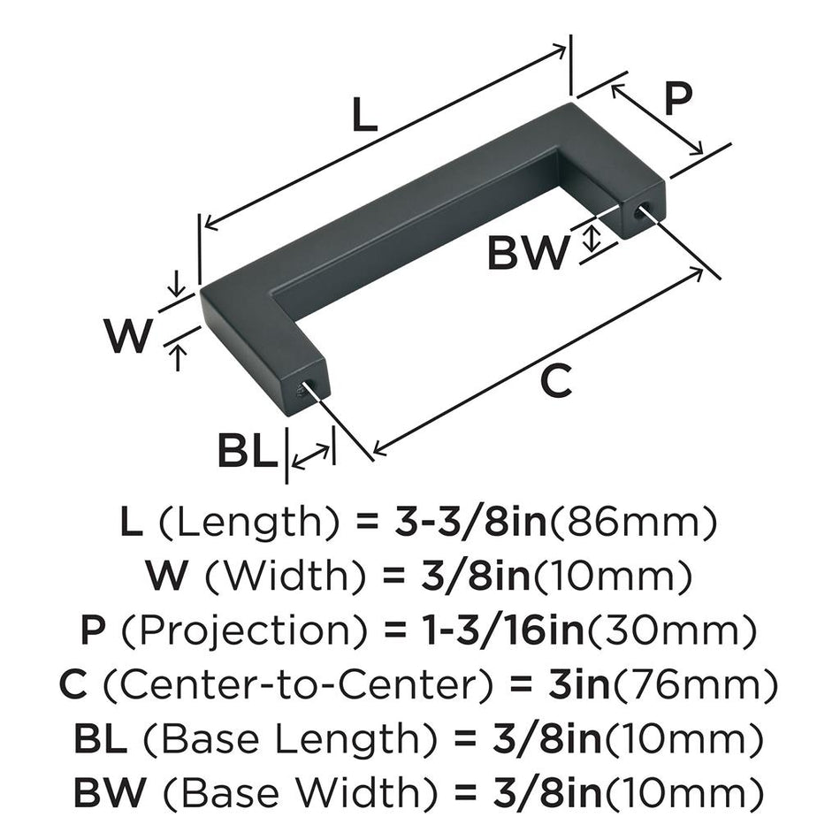 Amerock Monument Cabinet Pull 3 inch (76mm) Center-to-Center