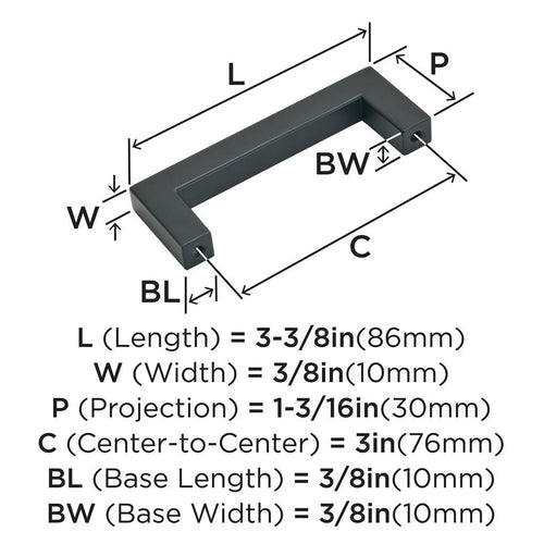 Amerock Monument Cabinet Pull 3 inch (76mm) Center-to-Center