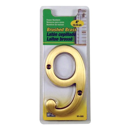 Hy-Ko 4" Brushed Brass Numbers 0-9