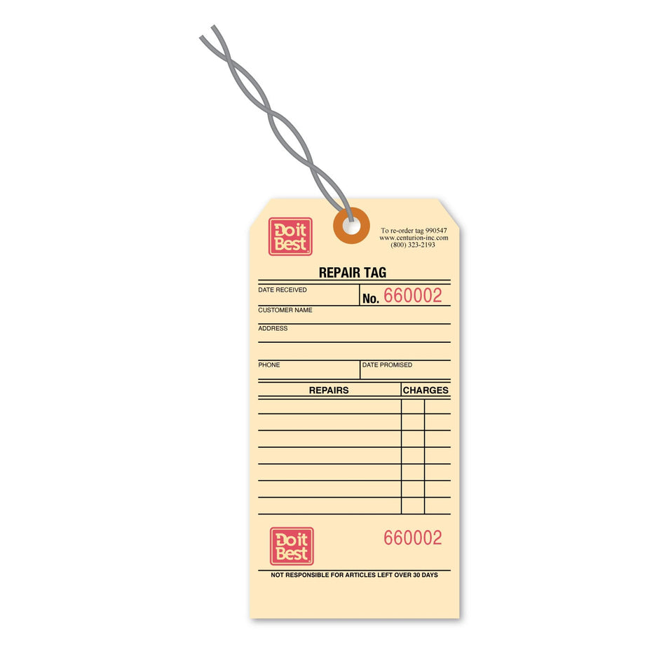 Centurion Do it Best Repair Tag