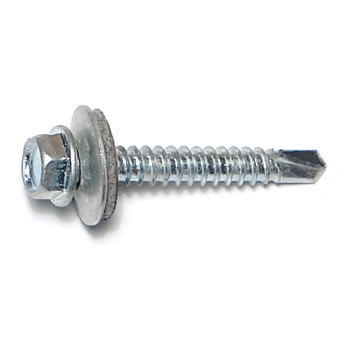 Monster Fastener Zinc Plated Steel Hex Bonded Washer Head Self-Drilling Screws
