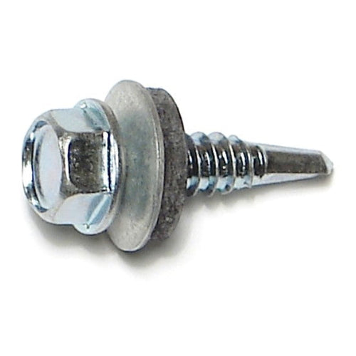 Monster Fastener Zinc Plated Steel Hex Bonded Washer Head Self-Drilling Screws