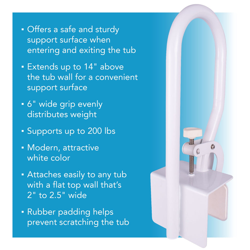 Carex White Bathtub Rail