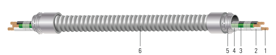 Southwire 14-3SOL Lite-Whip 3/8"FMC-RWS 6' Black/White/Green Lock-Nut 15 EA