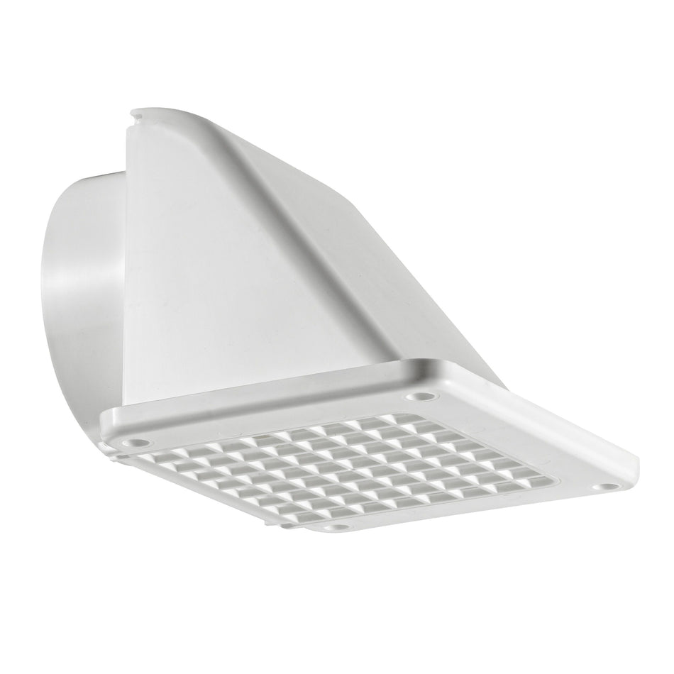 Lambro 4 inch Recessed Soffit Exhaust Dryer Vent Damper Removable Screen