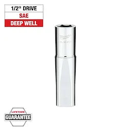 Milwaukee 1/2" Drive 9/16" SAE 6-Point Deep Socket with FOUR FLAT™ Sides