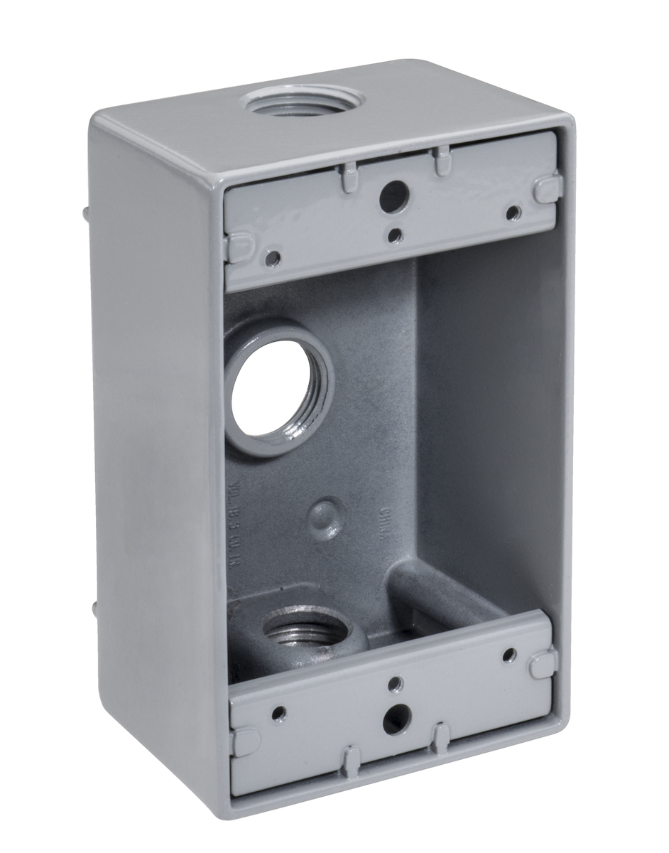 Southwire 1/2" 3-Hole 1-Gang Weatherproof Box Gry WB1350