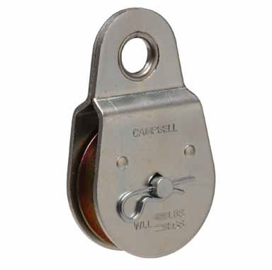 Campbell 2" Heavy Duty Steel Pulley, Single Sheave, Fixed Eye
