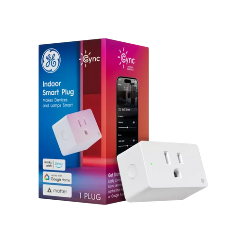 GE Cync Indoor Smart Plug, Smart Outlet Control, WiFi Outlet, Matter Compatible, Works with Alexa and Google Home