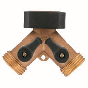 Orbit Brass 2-Way Shut-Off Hose Y Adapter