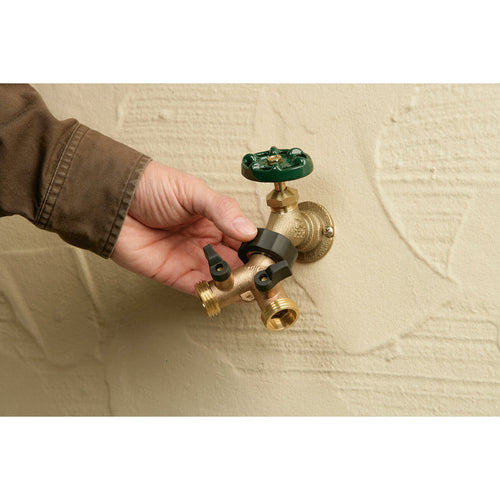 Orbit Brass 2-Way Shut-Off Hose Y Adapter