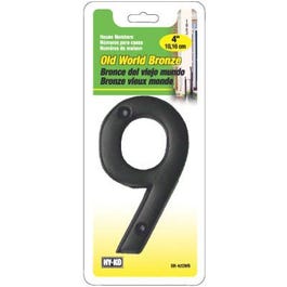 House Address Number "9", Old World Bronze, 4-In.