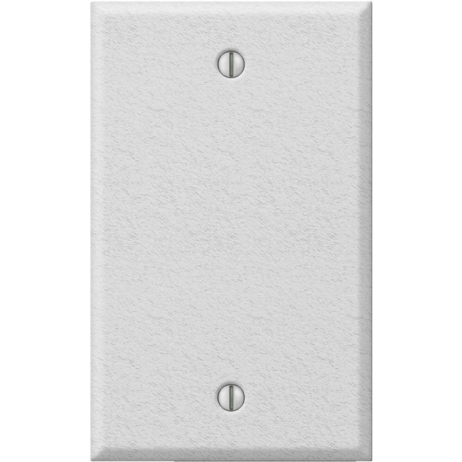 Amerelle 1-Gang Standard Stamped Steel Blank Wall Plate, White Wrinkle