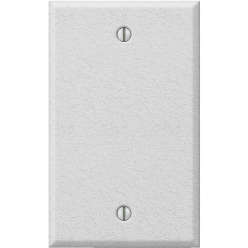 Amerelle 1-Gang Standard Stamped Steel Blank Wall Plate, White Wrinkle